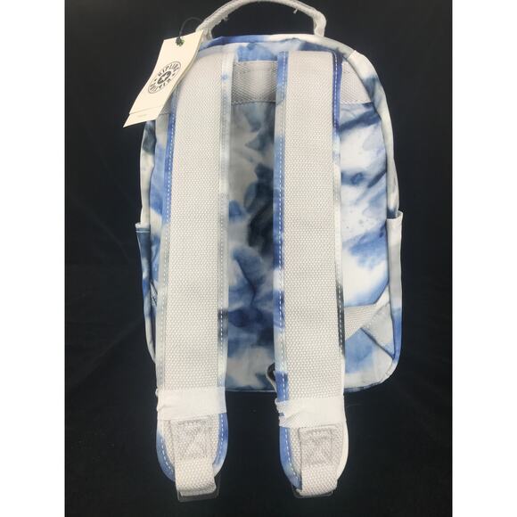 Kipling Tie Dye Pattern Backpack school book bag Blue/White/Gray New - Picture 8 of 12